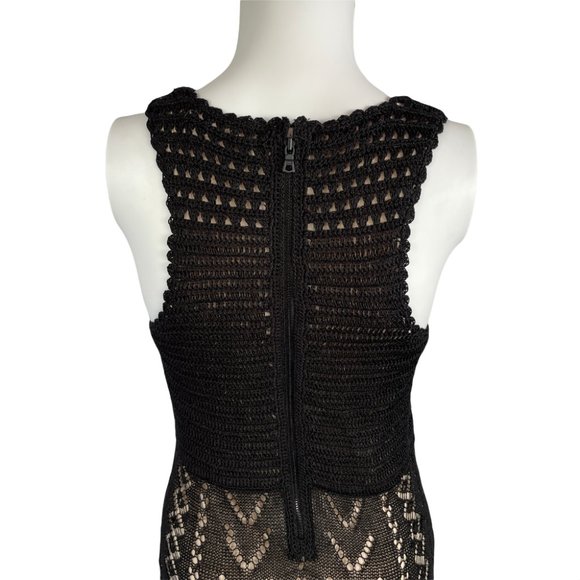 Alice Olivia Lyra Crochet Knit Maxi Dress Small Petite S/P - Picture 10 of 11